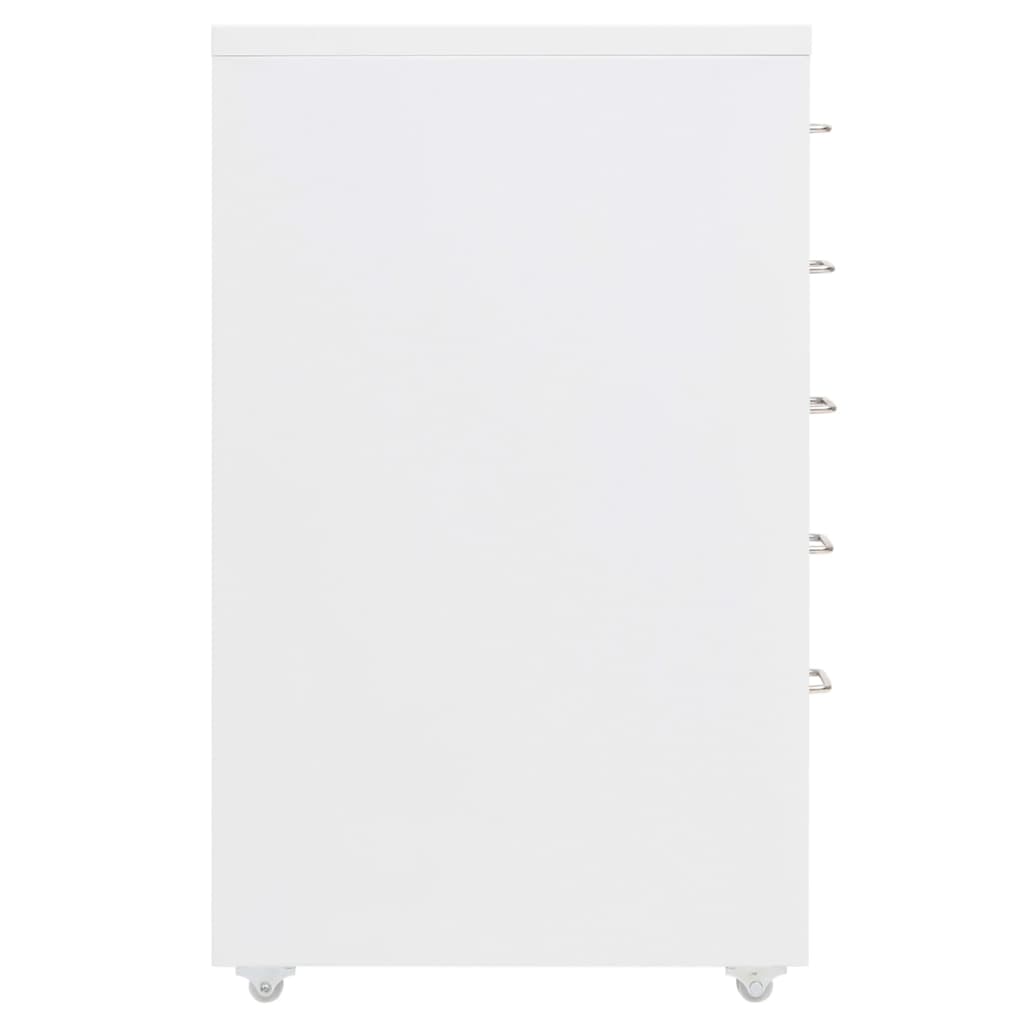 vidaXL Mobile File Cabinet White 28x41x69 cm Metal