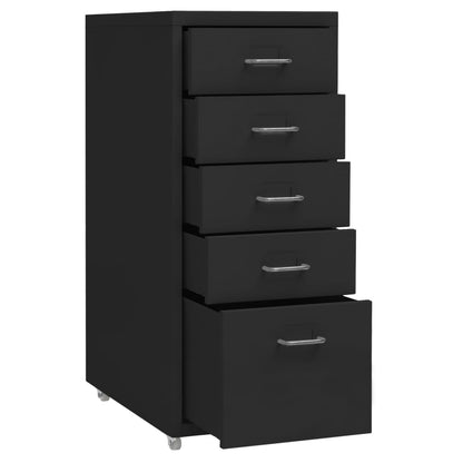 vidaXL Mobile File Cabinet Black 28x41x69 cm Metal