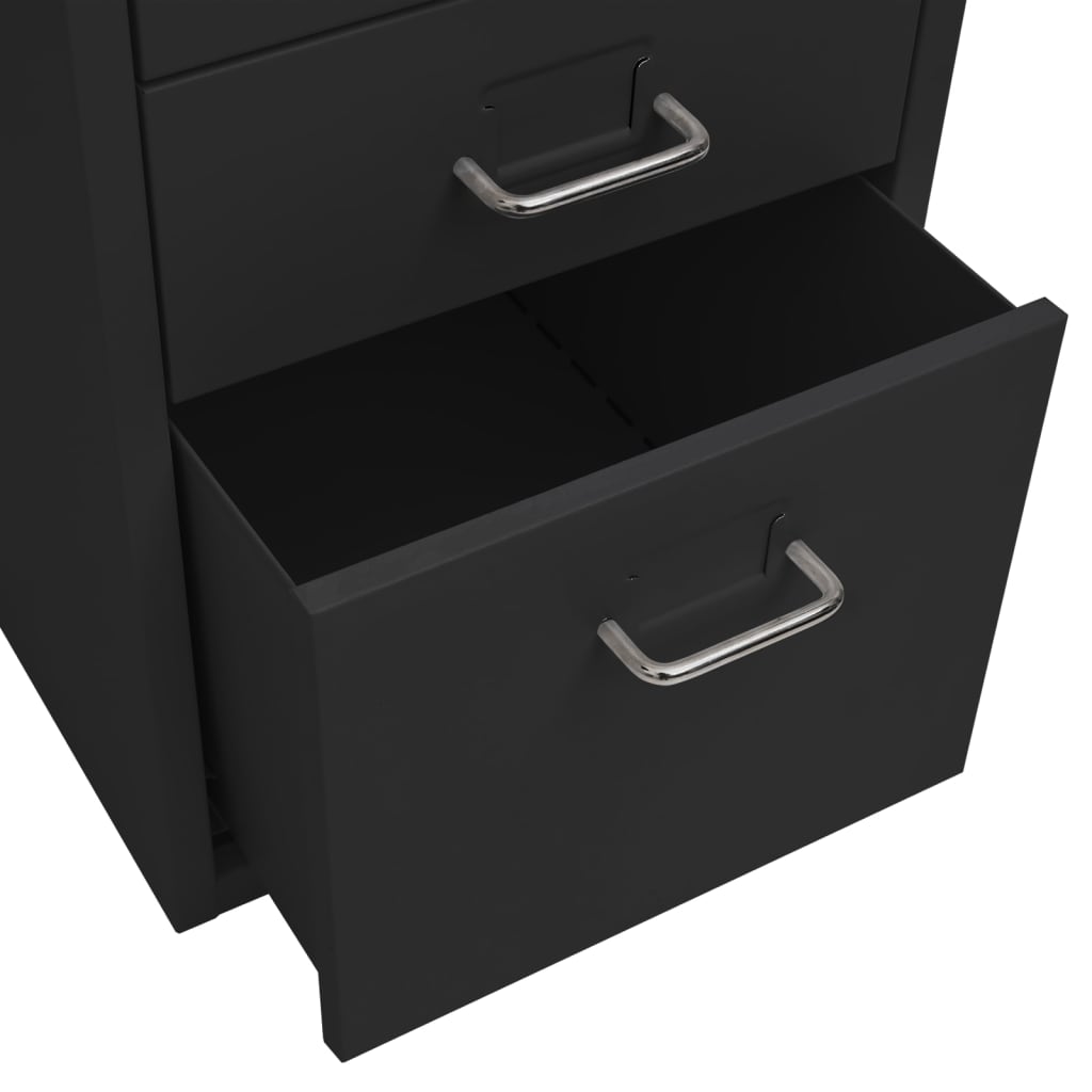 vidaXL Mobile File Cabinet Black 28x41x69 cm Metal