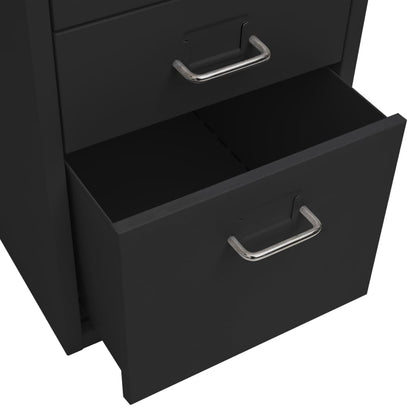 vidaXL Mobile File Cabinet Black 28x41x69 cm Metal