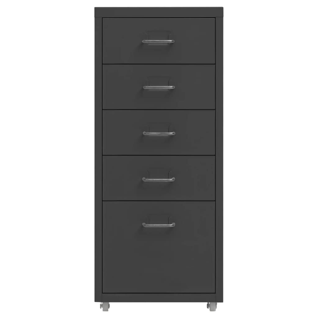 vidaXL Mobile File Cabinet Anthracite 28x41x69 cm Metal