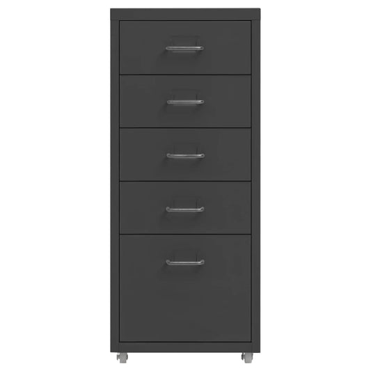 vidaXL Mobile File Cabinet | Anthracite | Metal | 28 x 41 x 69 cm