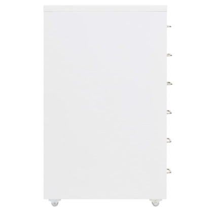 vidaXL Mobile File Cabinet | White | Metal | Compact | Mobile File Cabinet