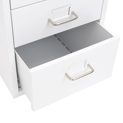 vidaXL Mobile File Cabinet | White | Metal | Compact | Mobile File Cabinet