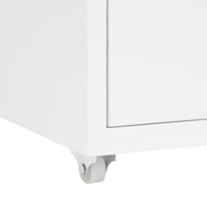 vidaXL Mobile File Cabinet | White | Metal | Compact | Mobile File Cabinet