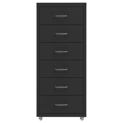vidaXL Mobile File Cabinet | Black | Metal | Medium | Mobile File Cabinet