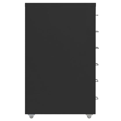 vidaXL Mobile File Cabinet | Black | Metal | Medium | Mobile File Cabinet