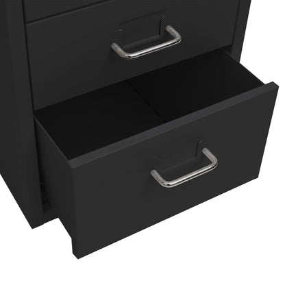 vidaXL Mobile File Cabinet | Black | Metal | Medium | Mobile File Cabinet