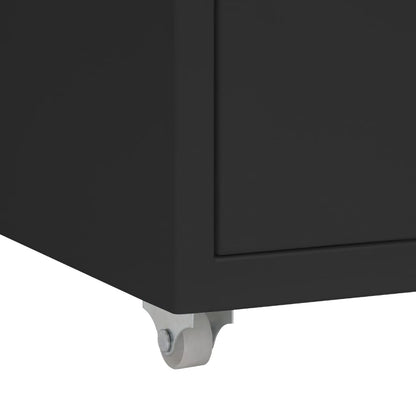 vidaXL Mobile File Cabinet | Black | Metal | Medium | Mobile File Cabinet