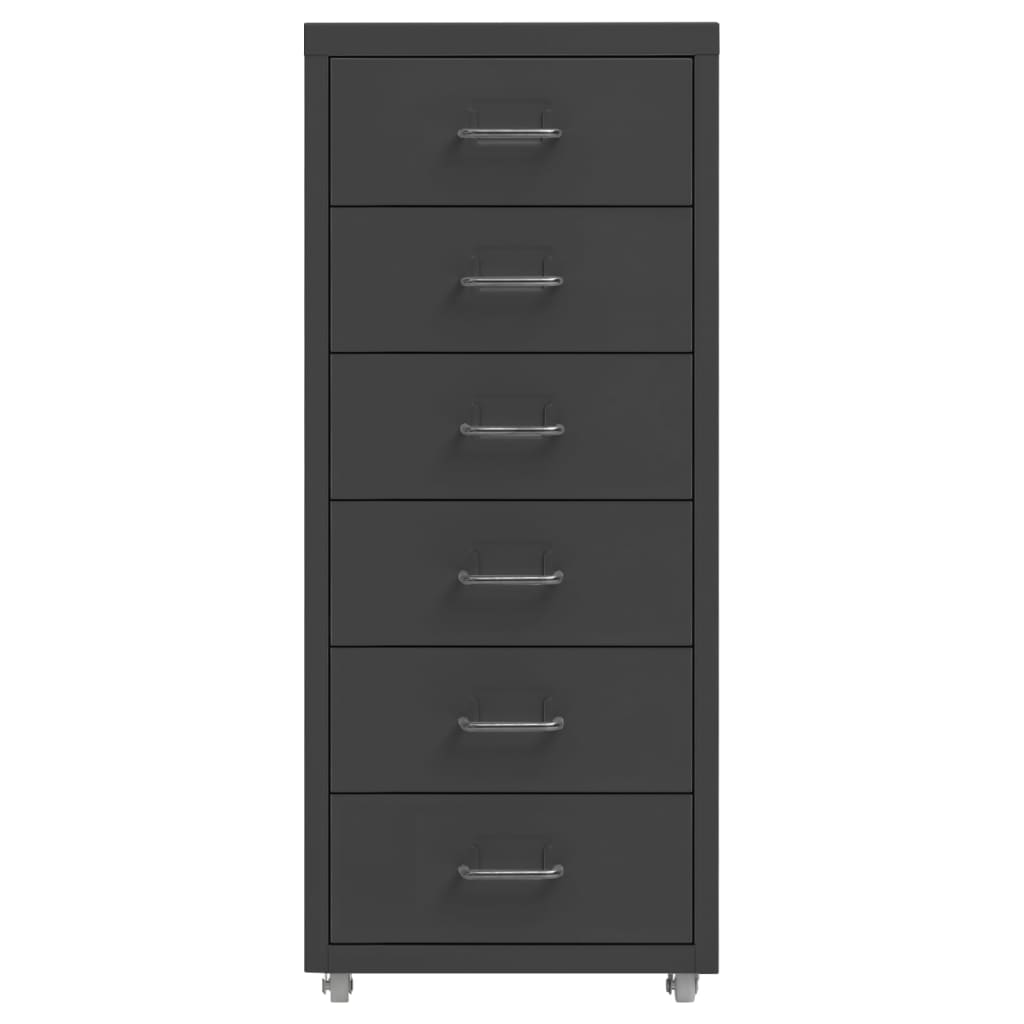 vidaXL Mobile File Cabinet Anthracite 28x41x69 cm Metal