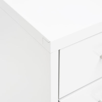 vidaXL Mobile File Cabinet | White | Metal | Tall and slim | Rollable
