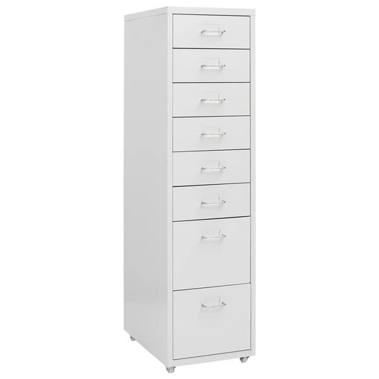 vidaXL Mobile File Cabinet | Grey | Metal | 28x41x109 cm | Rollable