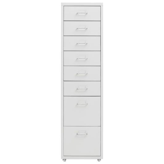 vidaXL Mobile File Cabinet | Grey | Metal | 28x41x109 cm | Rollable