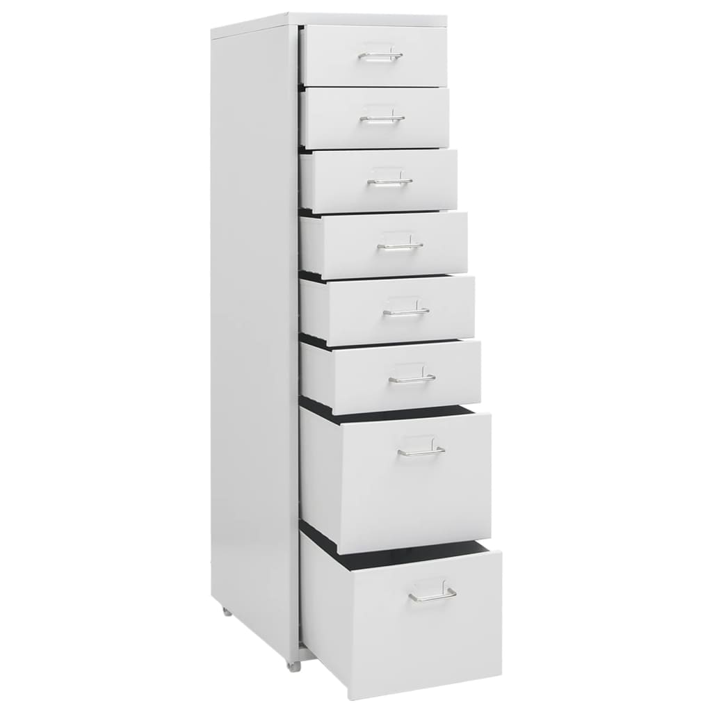 vidaXL Mobile File Cabinet Grey 28x41x109 cm Metal