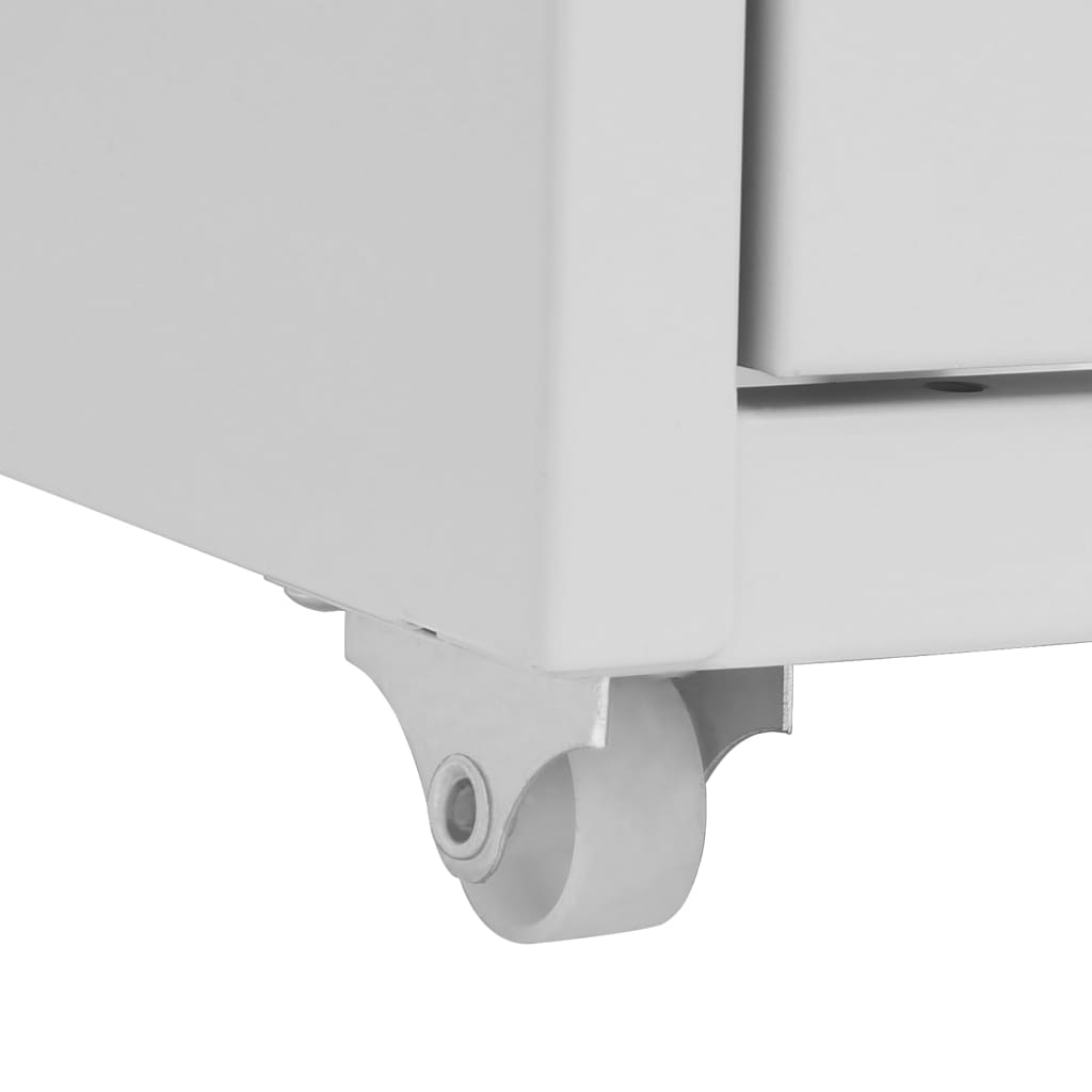 vidaXL Mobile File Cabinet Grey 28x41x109 cm Metal