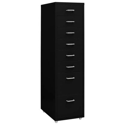 vidaXL Mobile File Cabinet Black 28x41x109 cm Metal