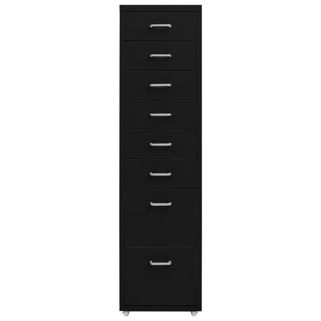 vidaXL Mobile File Cabinet Black 28x41x109 cm Metal