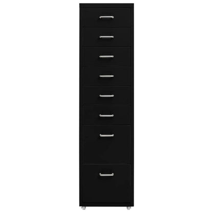 vidaXL Mobile File Cabinet Black 28x41x109 cm Metal