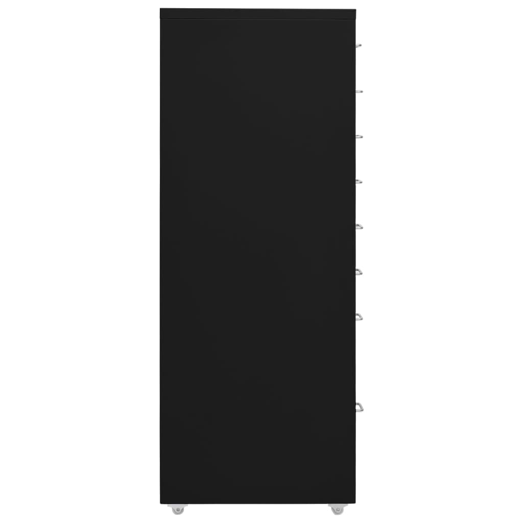 vidaXL Mobile File Cabinet Black 28x41x109 cm Metal
