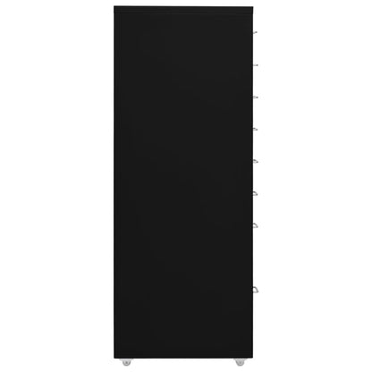 vidaXL Mobile File Cabinet Black 28x41x109 cm Metal