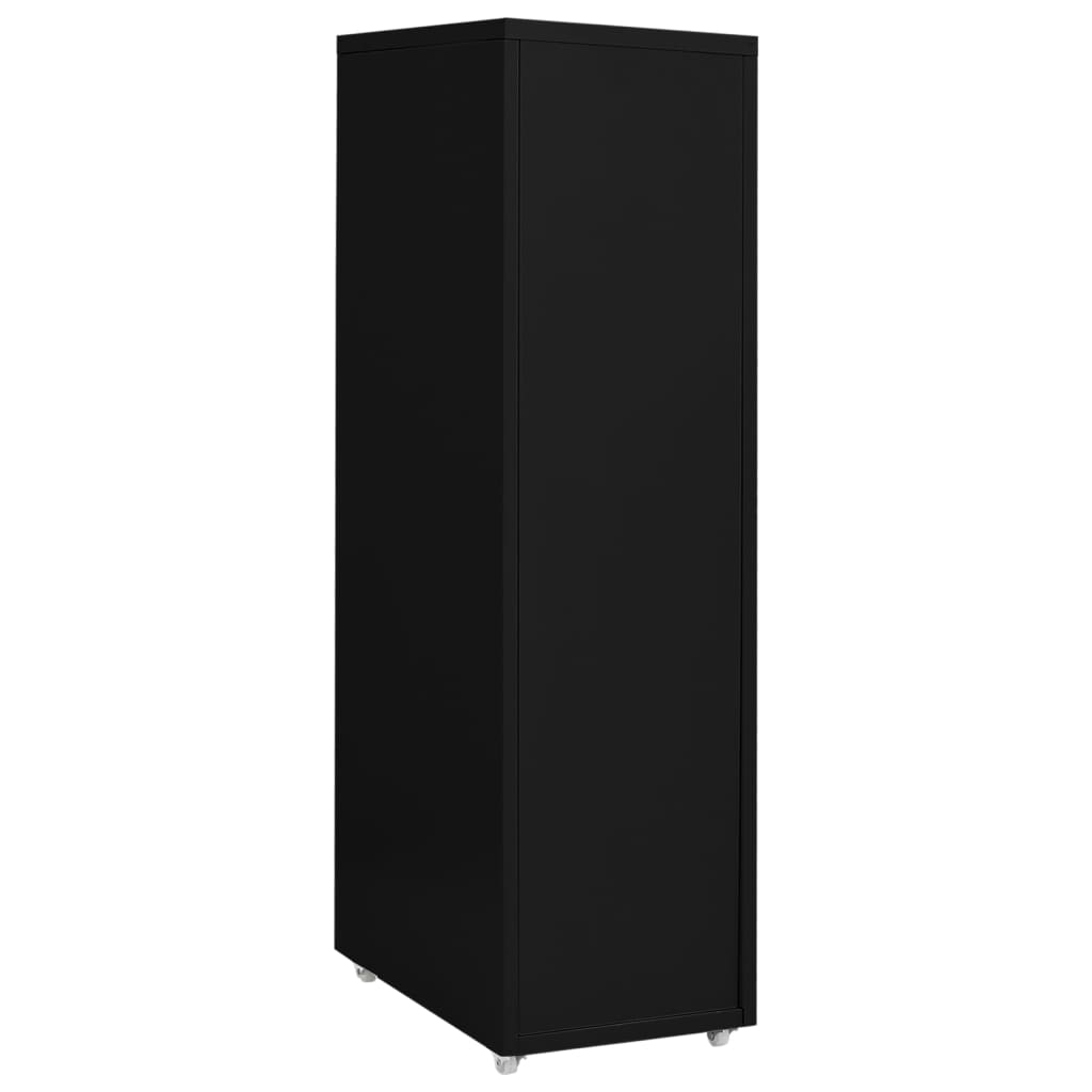 vidaXL Mobile File Cabinet Black 28x41x109 cm Metal