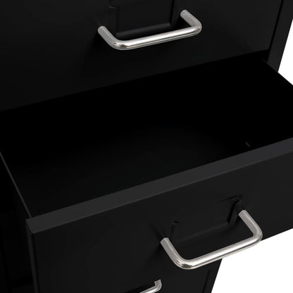 vidaXL Mobile File Cabinet Black 28x41x109 cm Metal