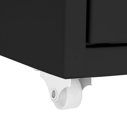 vidaXL Mobile File Cabinet Black 28x41x109 cm Metal