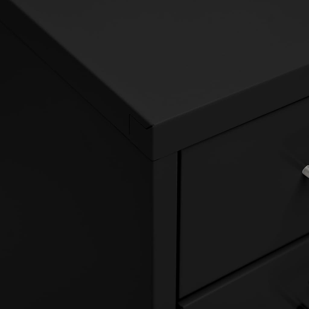 vidaXL Mobile File Cabinet Black 28x41x109 cm Metal