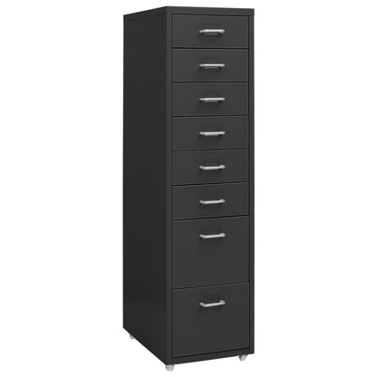 vidaXL Mobile File Cabinet | Anthracite | Metal | Medium | Rollable