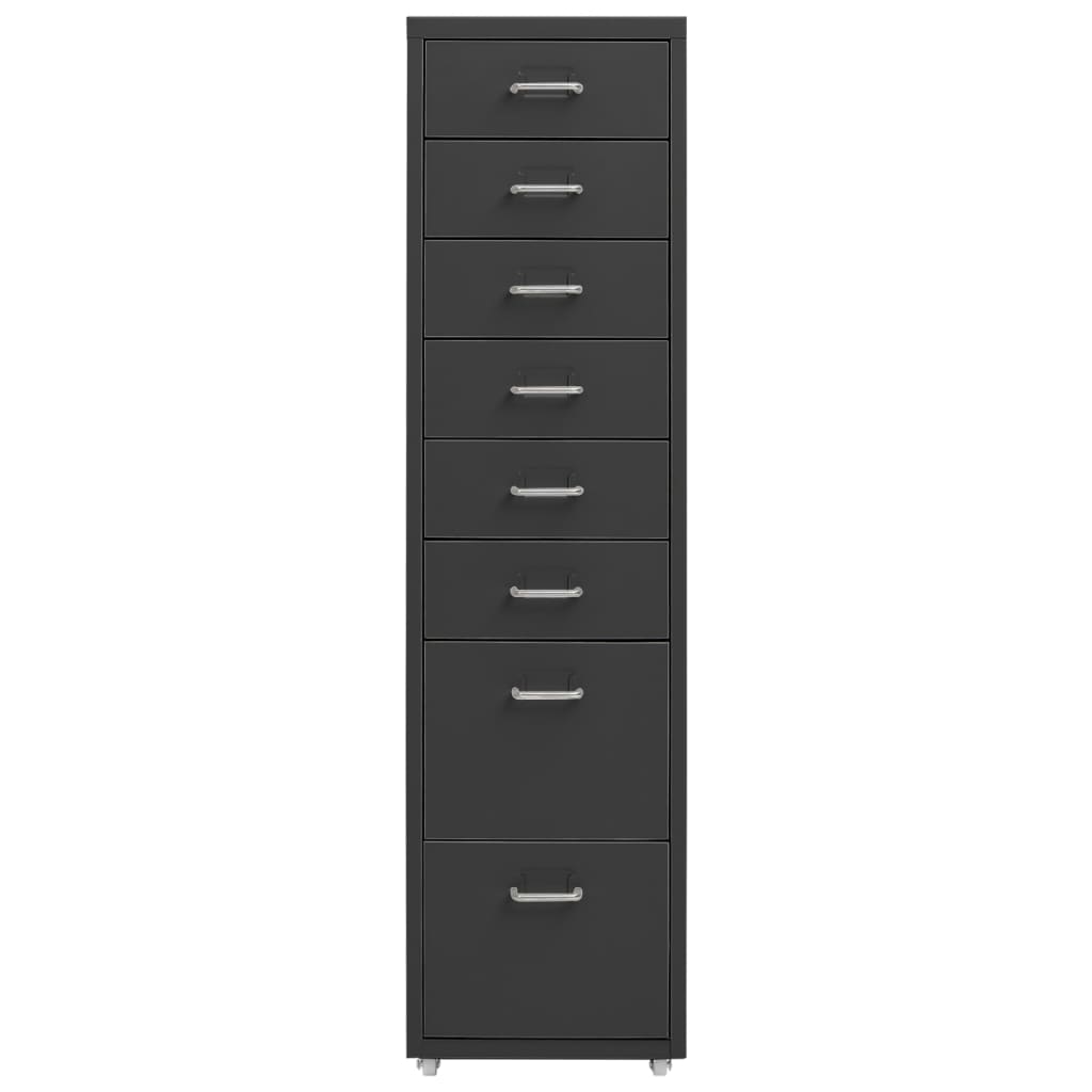 vidaXL Mobile File Cabinet | Anthracite | Metal | Medium | Rollable