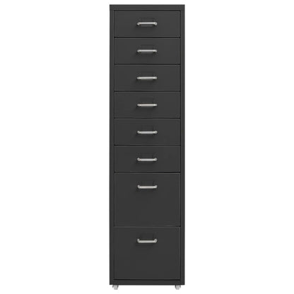 vidaXL Mobile File Cabinet | Anthracite | Metal | Medium | Rollable