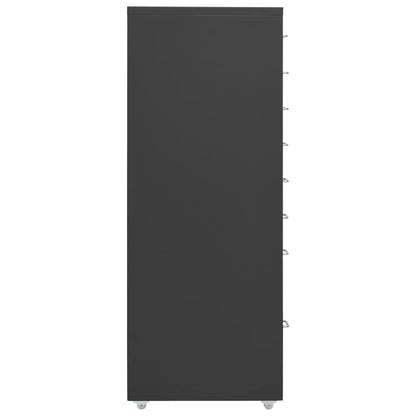 vidaXL Mobile File Cabinet | Anthracite | Metal | Medium | Rollable