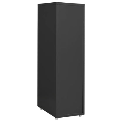 vidaXL Mobile File Cabinet | Anthracite | Metal | Medium | Rollable
