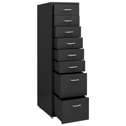 vidaXL Mobile File Cabinet | Anthracite | Metal | Medium | Rollable