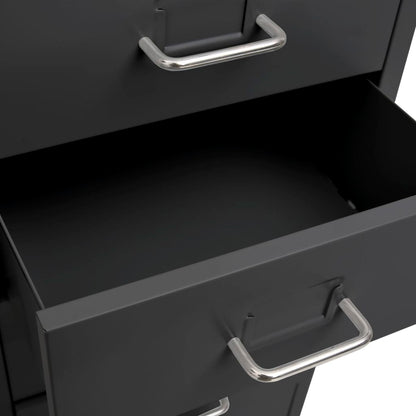 vidaXL Mobile File Cabinet | Anthracite | Metal | Medium | Rollable