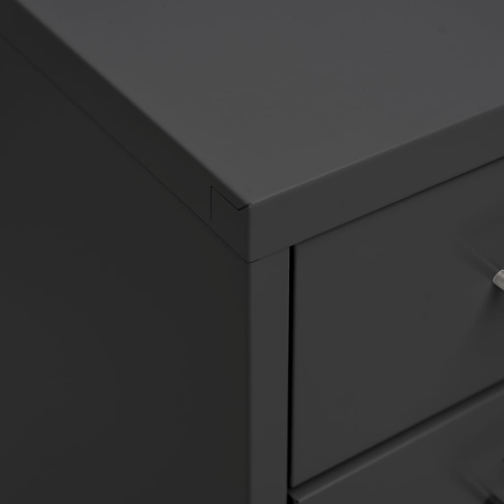 vidaXL Mobile File Cabinet | Anthracite | Metal | Medium | Rollable