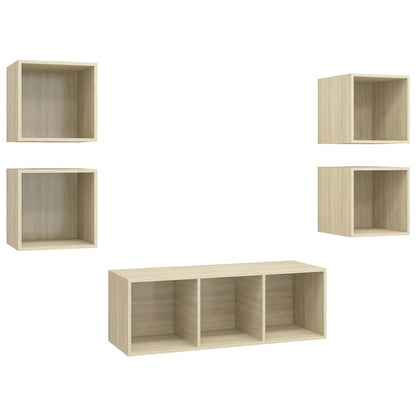 vidaXL 5 Piece TV Cabinet Set Sonoma Oak Engineered Wood