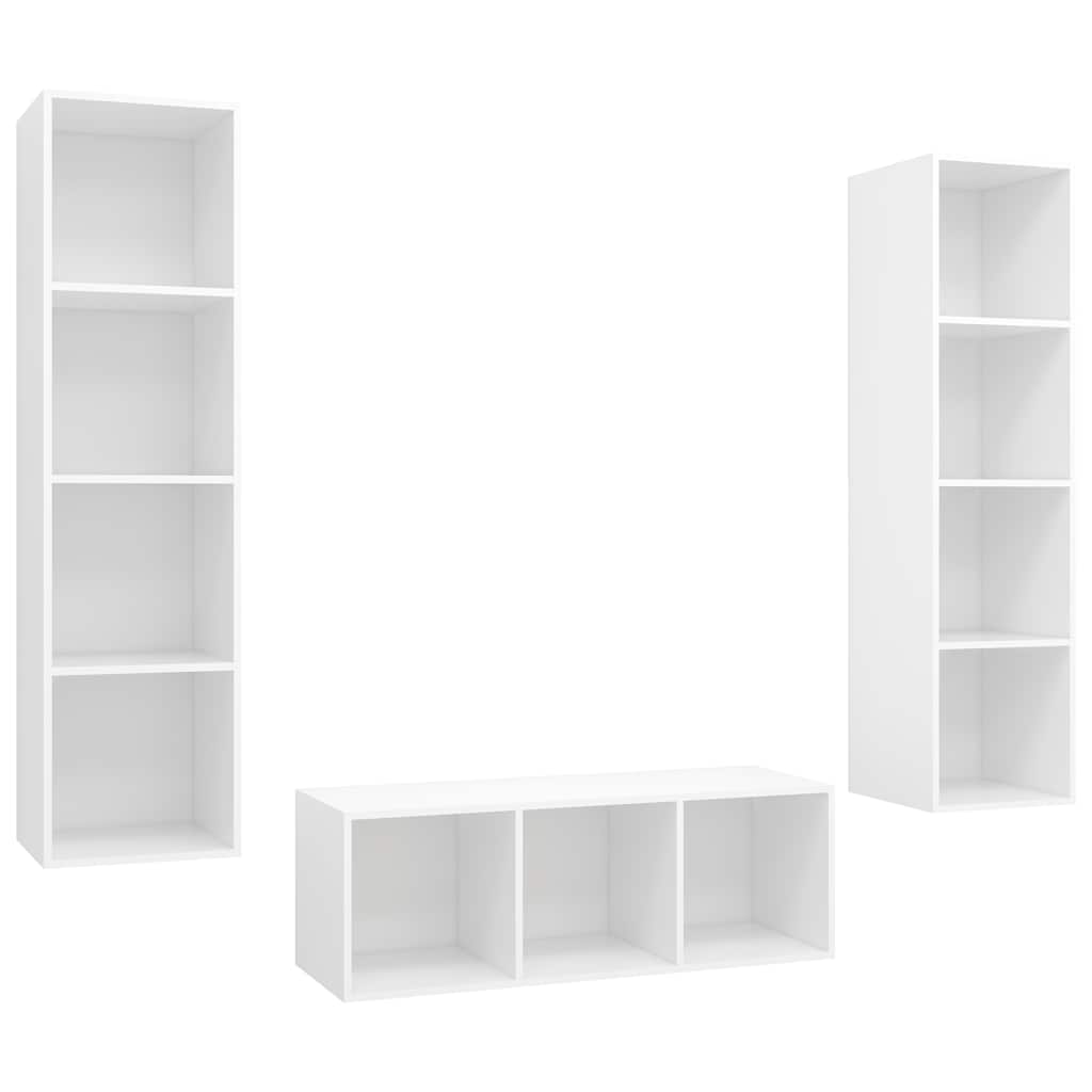 vidaXL TV Cabinet Set | White | Engineered Wood | Medium | TV Cabinet Set