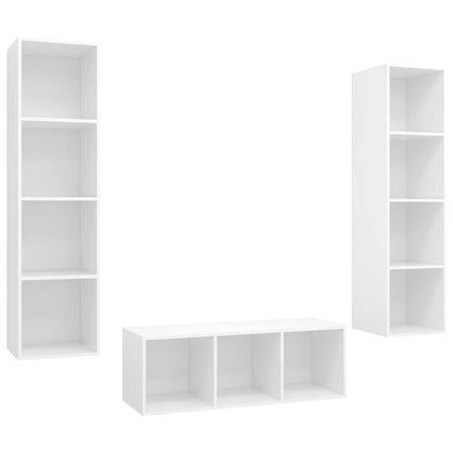 vidaXL TV Cabinet Set | White | Engineered Wood | Medium | TV Cabinet Set