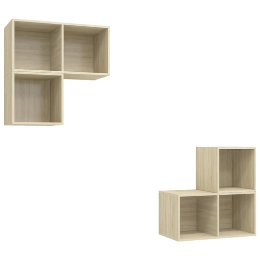 vidaXL 4 Piece TV Cabinet Set Sonoma Oak Engineered Wood