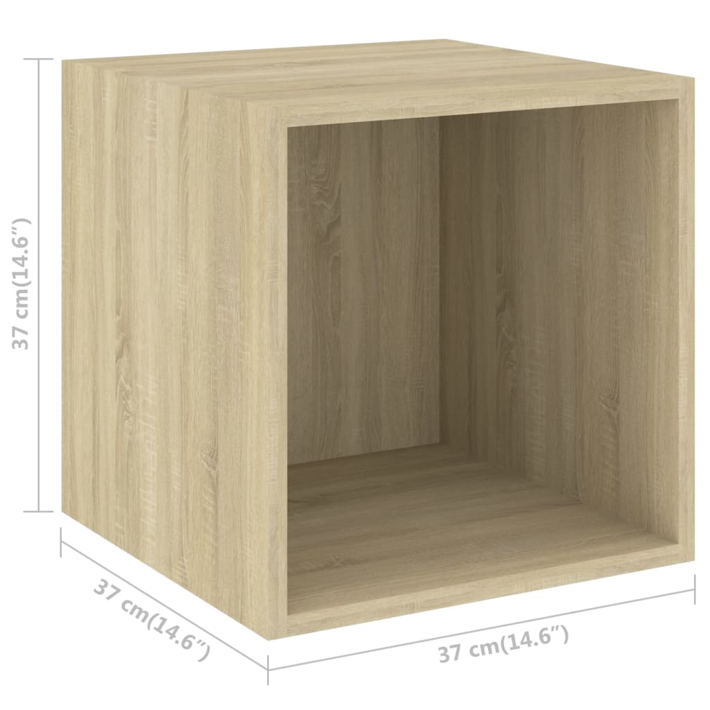 vidaXL 4 Piece TV Cabinet Set Sonoma Oak Engineered Wood