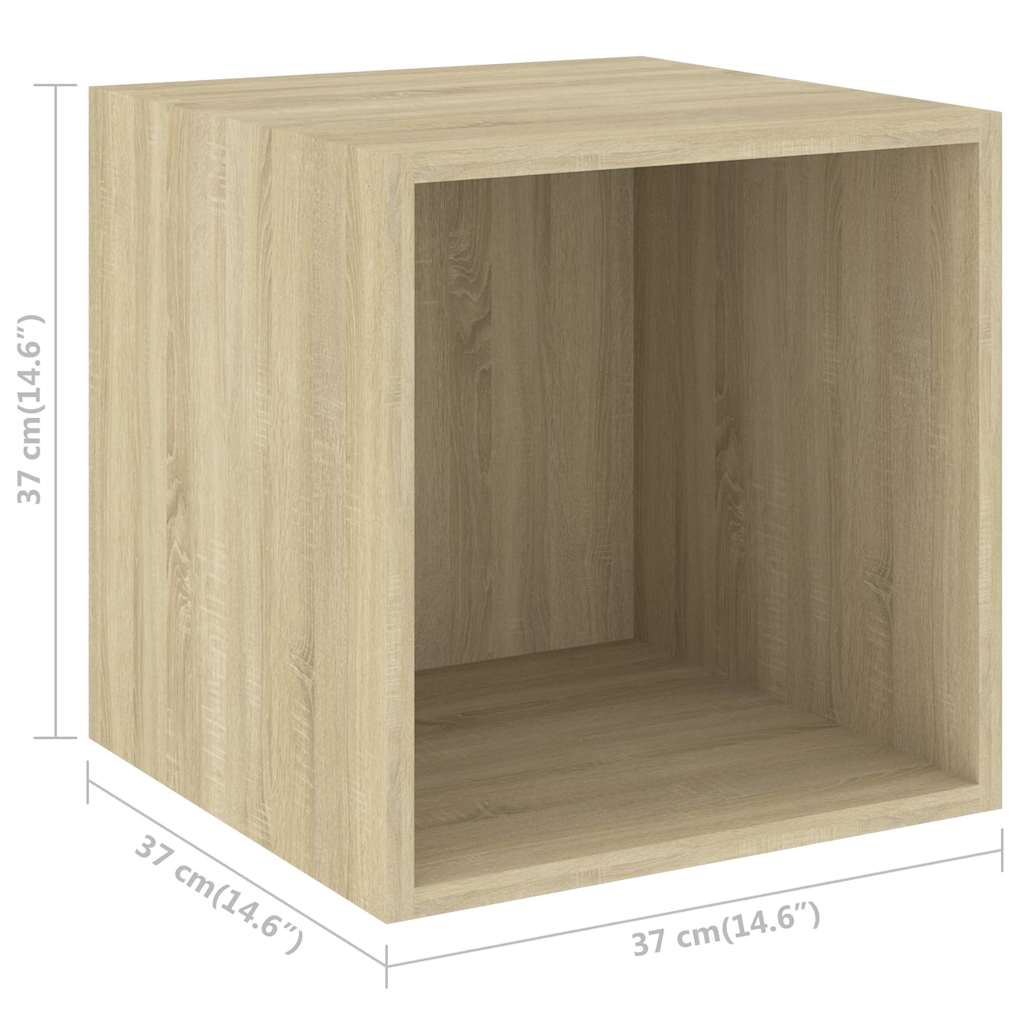 vidaXL 4 Piece TV Cabinet Set Sonoma Oak Engineered Wood