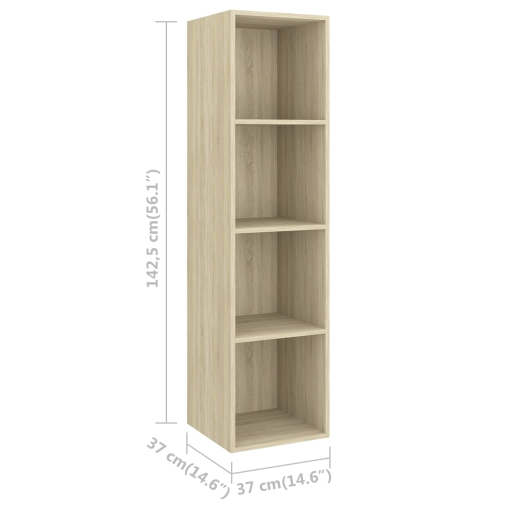 vidaXL 4 Piece TV Cabinet Set Sonoma Oak Engineered Wood