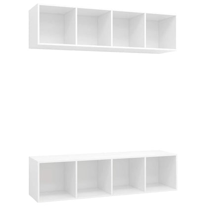 vidaXL 2 Piece Wall-mounted TV Cabinet Set White Engineered Wood