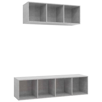 vidaXL 2 Piece TV Cabinet Set Concrete Grey Engineered Wood