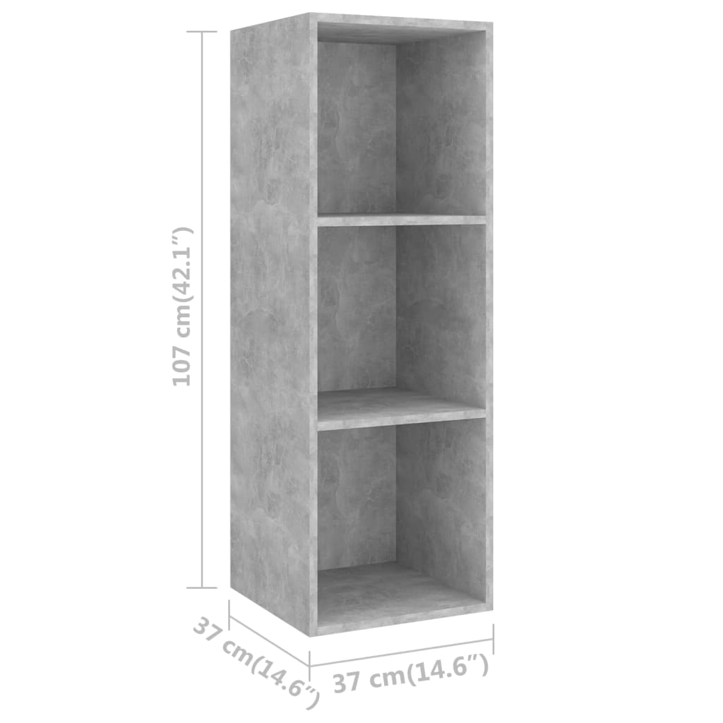 vidaXL 2 Piece TV Cabinet Set Concrete Grey Engineered Wood