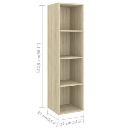 vidaXL 4 Piece TV Cabinet Set Sonoma Oak Engineered Wood
