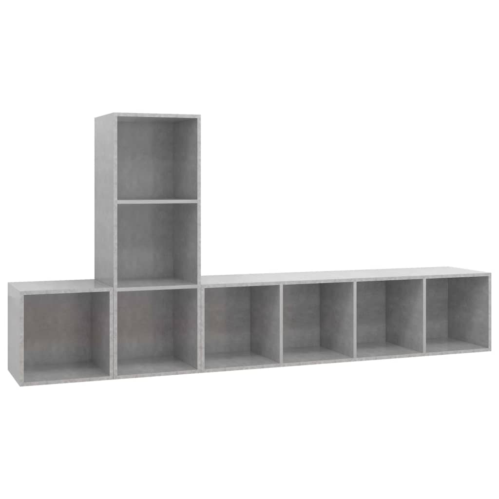vidaXL TV Cabinet Set | Concrete Grey | Engineered Wood | TV Cabinet Set