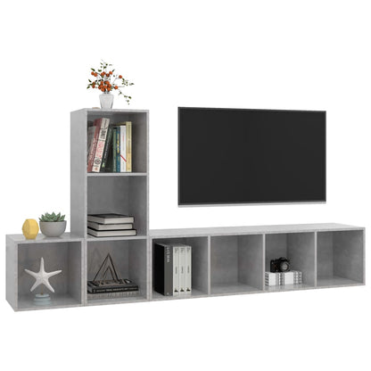 vidaXL TV Cabinet Set | Concrete Grey | Engineered Wood | TV Cabinet Set