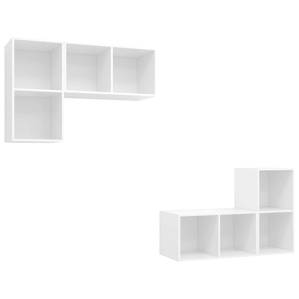 vidaXL 4 Piece Wall-mounted TV Cabinet Set White Engineered Wood